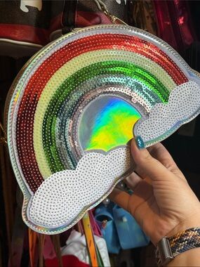 Holographic Rainbow Sequin Crossbody Bag - Novelty Purse